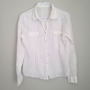 Women's White Button Down Shirt, *See Description for Sizing info*
